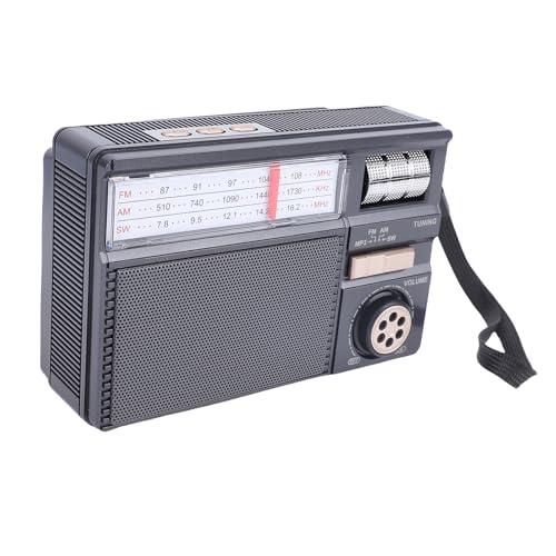 Gugxiom Solarne Radio Bluetooth, Przenośne Radio AM FM SW z Panelem Słonecznym, Akumulatorowy Głośnik Zewnętrzny na Kemping, Obsługa Odtwarzania Kart USB/TF (BLACK)