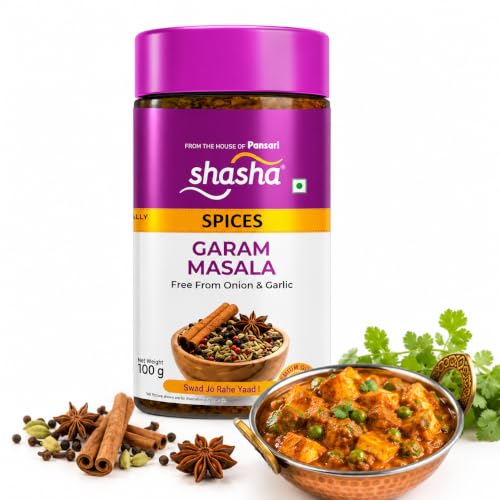Shasha Garam Masala Powder 100g - Spice Blend for Authentic Indian Dishes - No Onion or Garlic - From the House of Pansari