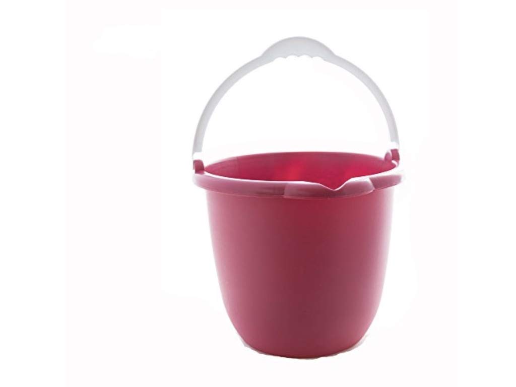 Buckets ECO-Plastic, 3 Pack Made in U.S.A. Ergonomic Bottom and handling 2,3 Gallon. RED Color.