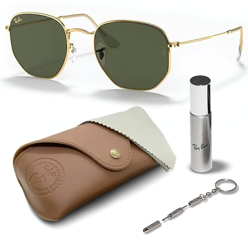 Ray-Ban RB3548 HEXAGONAL Square-Round Shaped Sunglasses for Men & Women with Official RAYBAN Eyewear Kit