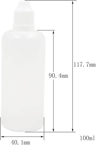 Miniatura 2 de NANSHINE Botellas goteras de plástico LDPE de 3.4 fl oz x 10 recipientes vacíos para goteros de ojos con tapa resistente a los niños (botellas +