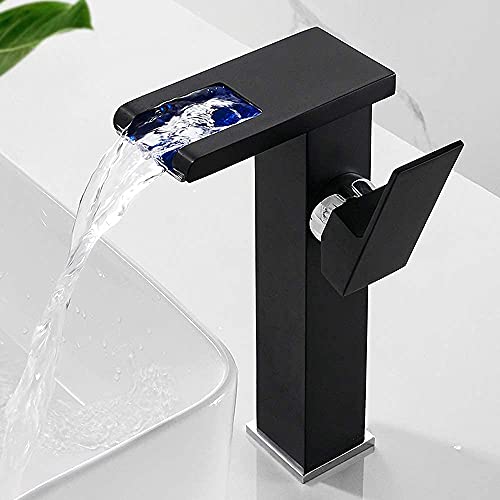 Robinet LED 3 couleurs mitigeur en laiton chromé pour évier moderne