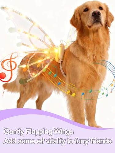 Alas Luminosas para Perros con Luces LED, Disfraz LED para Perros Medianos y Grandes miniatura 4