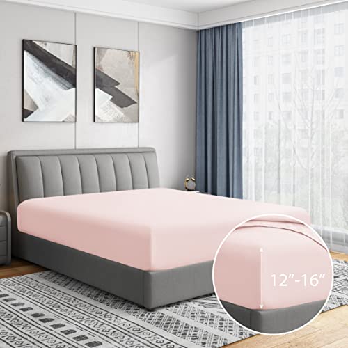 Cathay Home Luxury Wrinkle and Fade Resistant Double Brushed Ultra Soft Microfiber 14-Inch Standard Pocket Single Fitted Sheet