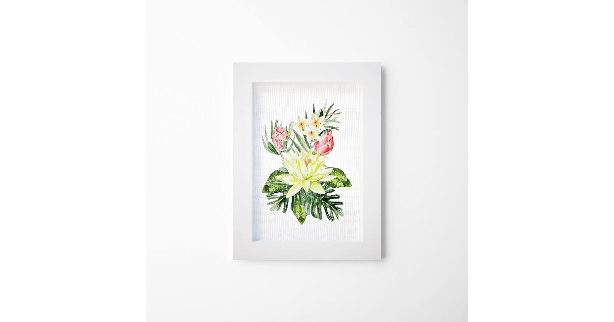 Tableau avec cadre Homemania nature et fleurs multicolore en MDF 30x40cm