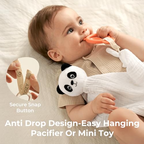 Image of Momcozy Loveys for Babies with Cotton - Soft Security Blanket for Boy or Girl for Self-Soothing On-The-Go-Adorable Portable & Anti-Drop Design - Newborn Gift，Must Have（White 14 inch）