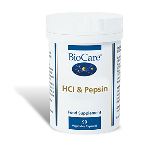 Biocare HCI & Pepsin (stomach acid & pepsin), 90 vegi tapasules