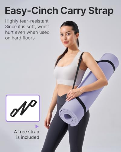 Image of YOTTOY Yoga Mat,Extra Thick Yoga Mat (1 /2inch),Professional TPE Exercise Mat,Non-Slip Workout Mat for Yoga, Pilates, Fitness, Barefoot Workouts, Home Gym Studio with Strap
