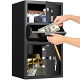【Cosa c'è nella casella】 1 x 100.8L cassaforte con chiave, 4 x chiaves di emergenza, 4 bulloni di espansione, 1 x tappetino, 1 x Manuale utente
