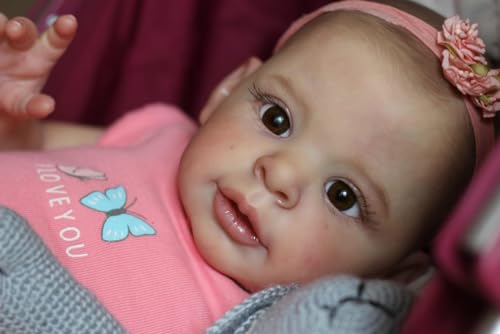 Zero pam Reborn Baby Mädchen-57CM Reborn Puppen Lebensecht Babypuppe Wie Echtes Silikon Baby Puppe Echte Babypuppe Puppe Wie Echtes Baby – Bild 6