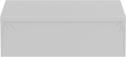 Vista 219 de VEVOR - Cobertizo portátil de almacenamiento exterior de 6 x 8 x 7 pies, refugio resistente e impermeable con puerta enrollable con cremallera y Gris