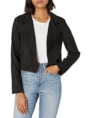 Jack by BB Dakota Women's Faux Suede Moto Jacket, Black, Large