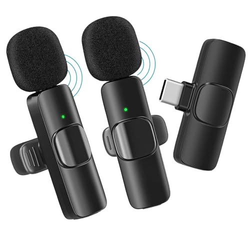 WHJC Lavalier Mikrofon Kabellos für Android, Plug-Play Lavalier Microphone Wireless Ansteckmikrofon,Rauschunterdrückung/Stummschaltung,für Live,Videoaufzeichnung,YouTube,Vlog., 32.98