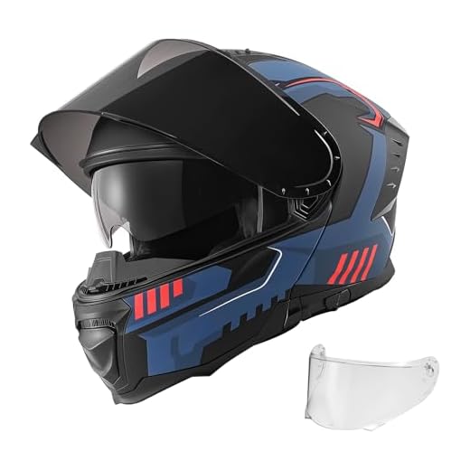 VEVOR Modular Motorcycle Helmet, Flip up Full Face Helmet with Dual Visor, Lightweight Comfortable Adult Motocross Street Bike Helmet for Men and Women - DOT & ECE Approved (M Size)