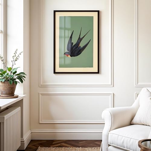 Affiches vintage d'hirondelles sur toile de qualité supérieure