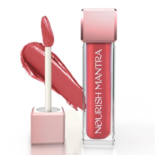 Image of Nourish Mantra's Masoom Pink Lipstick (3.5ml) / Creamy Matte Liquid Lipstick with SPF /Water Proof /Smudge Proof /Transfer Proof /Long Lasting /Suits All Skin Tones