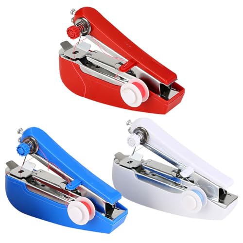 Hemobllo Mini Máquina de Coser Portátil Inalámbrica Material Metal y Plástico de 3 Piezas Función sin Cable Adecuado para Necesidades de Emergencia y Uso Exterior