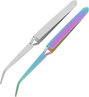 2Pcs Stainless Steel Nail Shaping Tweezers, Nail Art Pincher Clips for Manicures, Multi-Functional Manicure Sculpting Tools, Assorted Colors, 6.10 Inch
