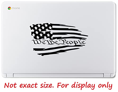 Ur Impressions Blk Tattered American Flag - We The People Decal Sticker Vinyl Graphics For Cars Trucks Suv Motorcycles Windows|Black|7.5 X 4.2 Inch|Uri608-B #TOP5