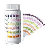 7 Way Test Strips for Hot Tub Pools and Spas 100 Counts, Fast Testing for Free Chlorine, Total Chlorine, Bromine, Total Hardness, Total Alkalinity, Cyanuric Acid and pH Testing (Multi-Color)
