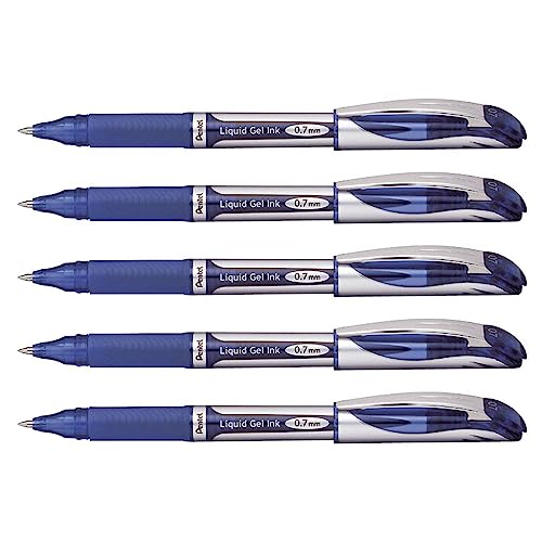 Stylo Pentel Energel BL57-C bleu pack de 5 rollers pour prise de notes et bureau
