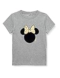 Aufdruck NAME IT Mädchen NKFMINNIE FINA SS TOP WDI T-Shirt, Grey Melange, 134-140