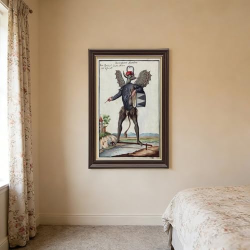 Toile Asmodeus Décoration Murale Vintage Cadre Suspendu 20x30 cm