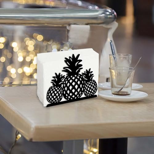 Porte-serviettes ananas en fer noir SUPERDANT pour comptoir et table - 7