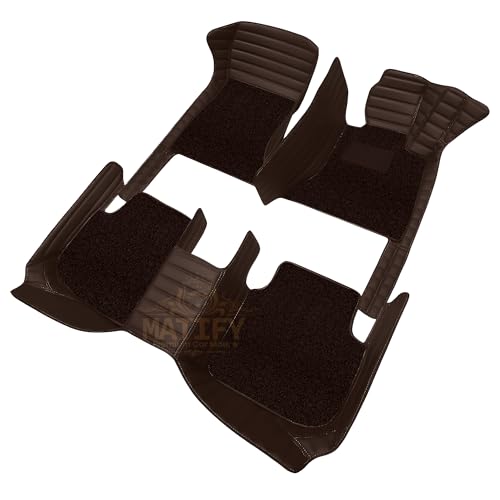 Image of 9D Car Floor Mat for Maruti E Vitara EV 26 | Coffee | Waterproof | Anti-Slip | Luxury Premium Leather Car Mat | Full Coverage | All Weather | Custom Fitted Mats