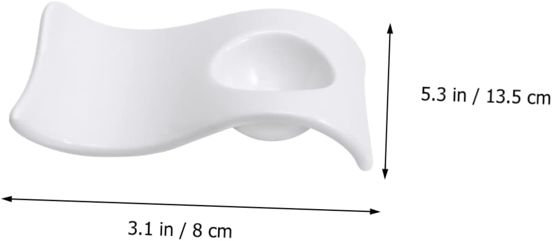ABOOFAN 2pcs Ceramic Egg Holder Stand Wave Type Egg Cups for Home and Restaurant Elegant White Tray and Creative Design for Organizing