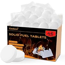 46 PCS Solid Fuel Tablets, Powerful 1300-Degree Fuel, Easy to Light, Waterproof for Backpacking, Camping, and Emergency Use - Eco-Friendly
