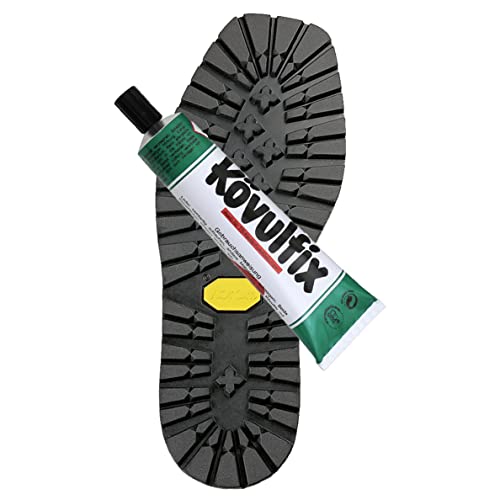 Langlauf Schuhbedarf Exclusiv Vibram 1220 Flachsohle Jankuat für Wanderschuhe schwarz + 120g Kövulfix Schuhkleber (41/42)