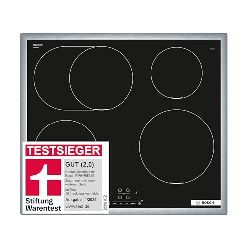 Bosch PIF645BB5E, Stiftung Warentest Testsieger*, Serie 4 Induktionskochfeld (autark), 60 cm breit, Bräterzone für großes Kochgeschirr, PowerBoost schnelleres Kochen, TouchSelect Bedienung, ReStart Bosch PIF645BB5E, Stiftung Warentest Testsieger*, Serie 4 Induktionskochfeld (autark), 60 cm breit, Bräterzone für großes Kochgeschirr, PowerBoost schnelleres Kochen, TouchSelect Bedienung, ReStart