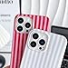 Yeddabox for iPhone 14 Pro Max Case Cute Striped Phone Case Soft TPU Slim Shockproof Phone Cover for Women Girls, Red and Pink