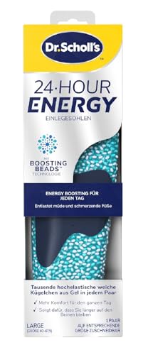 Dr. Scholl's 24-Hour Energy Insoles - Returns Energy with Every Step, Relieves Tired, Aching Feet with Memory Foam, Boosting Beads Technology, Flexible Arch Support, EU Size 40-47.5 Dr. Scholl's 24-Hour Energy Insoles - Returns Energy with Every Step, Relieves Tired, Aching Feet with Memory Foam, Boosting Beads Technology, Flexible Arch Support, EU Size 40-47.5