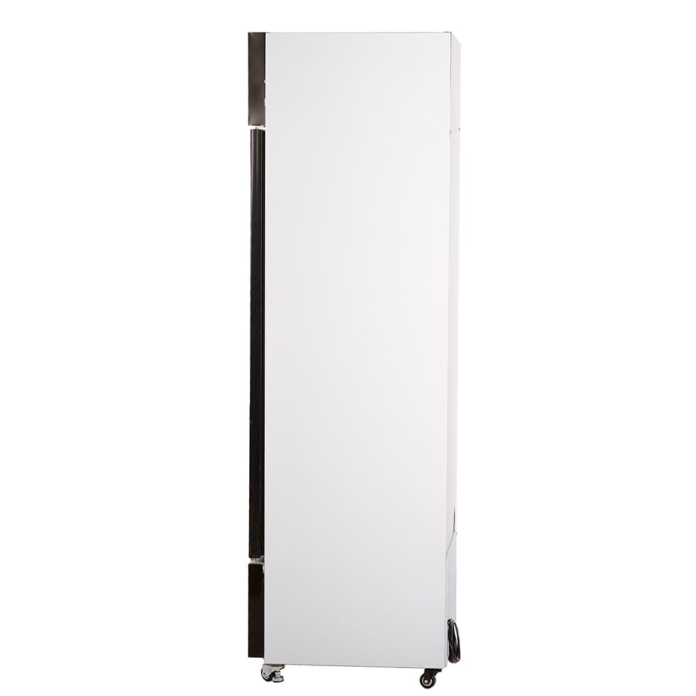 Cleiton® Armario Expositor Refrigerador 1 Puerta de Cristal 330 Litros Doble Cristal Templado Refrigeracion Ventilada Antivaho 600x620x2000 mm | Vitrina Expositora Refrigerada | Nevera Frio Bebidas