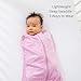 DREAMLAND BABY Bamboo Viscose Swaddle Sleep Sack (0-6 Months). Ultra Soft Swaddle Blanket w/Built in Band. 95% Viscose, 5% Spandex (Mauve)