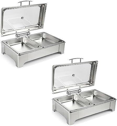 8 Qt Electric Chafing Dish Buffet Set - Adjustable Heat Food Warmer Tray for Parties, Catering & Events, Includes 1/1 Pan, Ideal for Entertaining and Food Serving