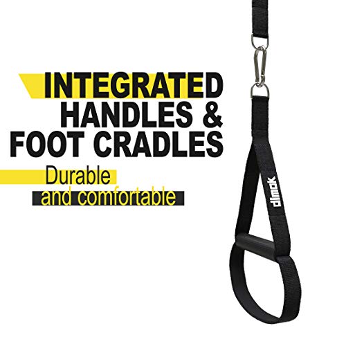 Dimok Heavy Duty Fitness Professional Exercise Handles W Foot Cradle For Cable Machines Resistance Trainer Super Strong Bands Hand Grips Attachment (Black W Carabiners) … #TOP2