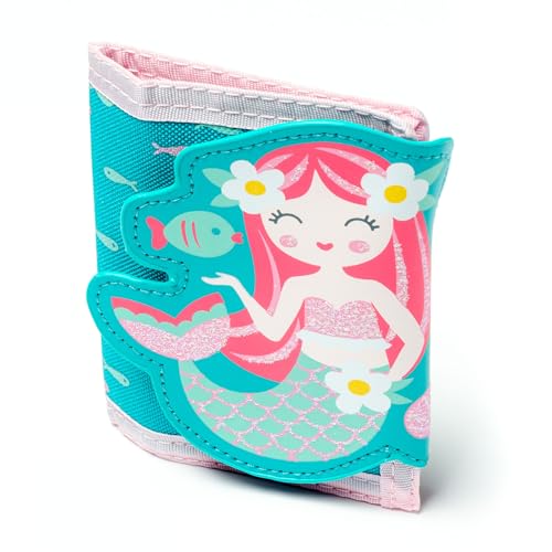 Image of Stephen Joseph, Kids Wallet, Tri-Fold Bi-Fold Wallet for Boys & Girls with Zipper Coin Pocket, Durable Polyester Small Wallet for Kids, Cute Designs for School & Travel, Mermaid