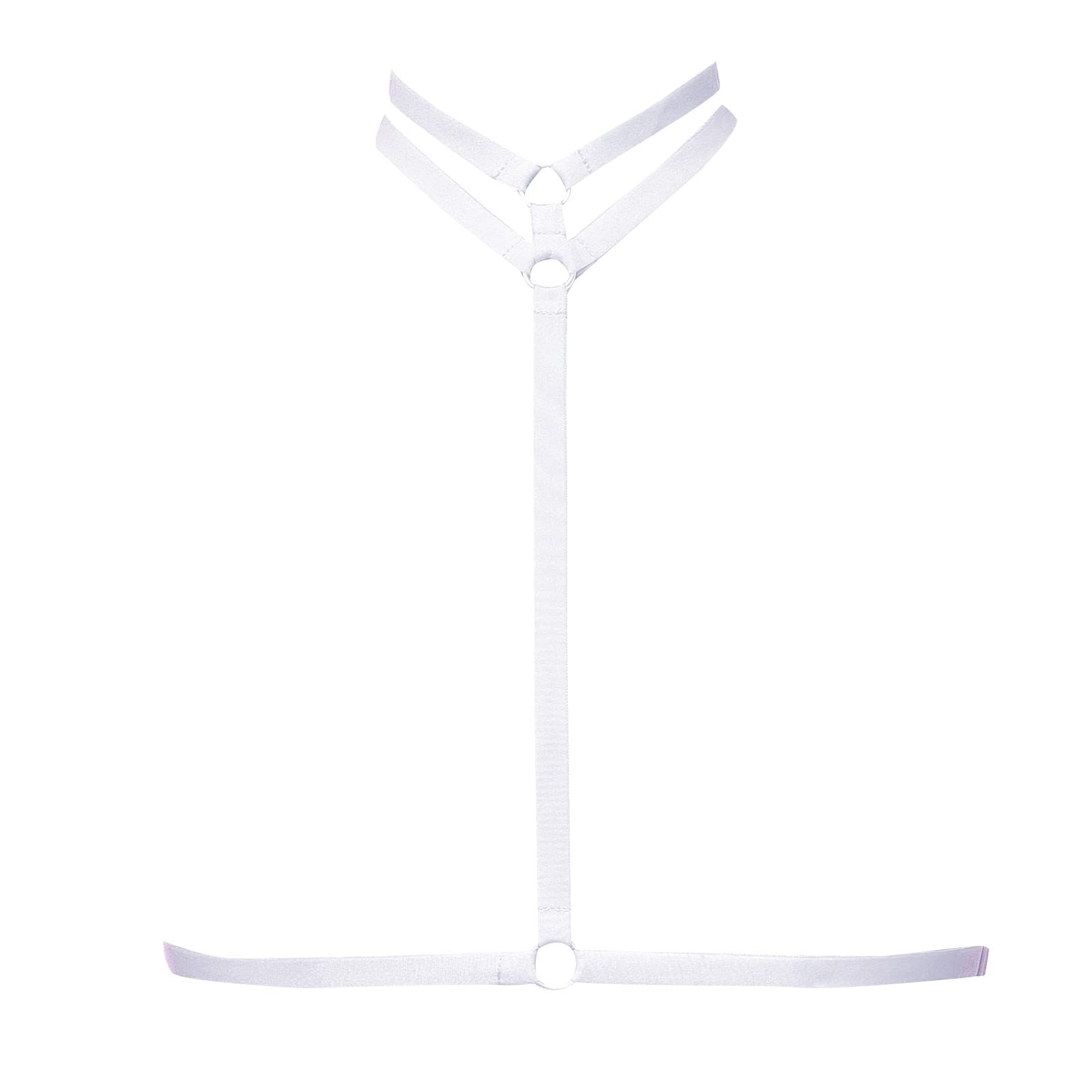 Women Sexy Lace Up Bra Black Cutout Adjustable Lingerie Bra Lady Elastic Band Bra Novelty Slim (White, One Size)