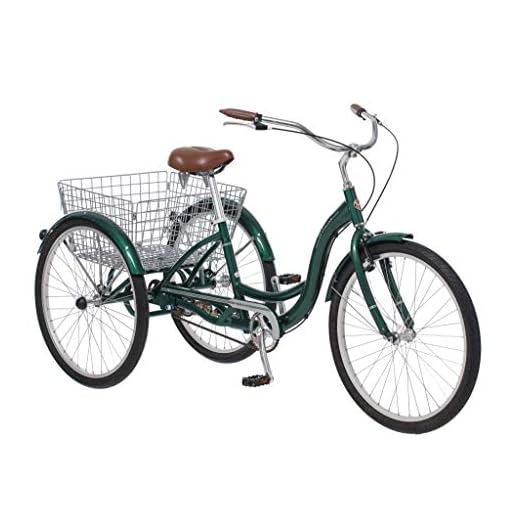 Schwinn Meridian Adult Trike, Three Wheel Cruiser Bike, 1-Speed, 26-Inch Wheels, Green