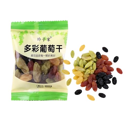 Pasas Coloridas Sin Semillas De 4 Sabores: Bocadillos De Frutas Secas Masticables Suaves Envueltos Individualmente For Niños, Hornear, Yogur Y Cereales(9g*40 packs)