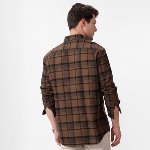 Image of BASICS 100% Cotton Checked Shirt for Men | Slim Fit | Everyday Smart Casual Wear | Full Sleeve