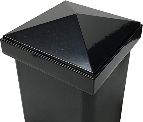 4" x 4" Aluminium Pyramid Post Cap for Metal Posts - Pressure Fit - Black (12 Pack) - Thumbnail 4
