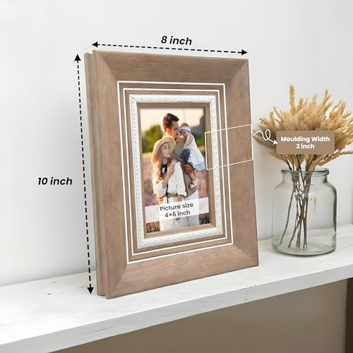 Image of Art Street Elegant Table Photo Frame for Tabletop With Back Stand, 4x6 Inch Photo, Decorative Frames Perfect for Home Decor, Unique Gift Idea, Wedding, Return Gift (Wood Brown)