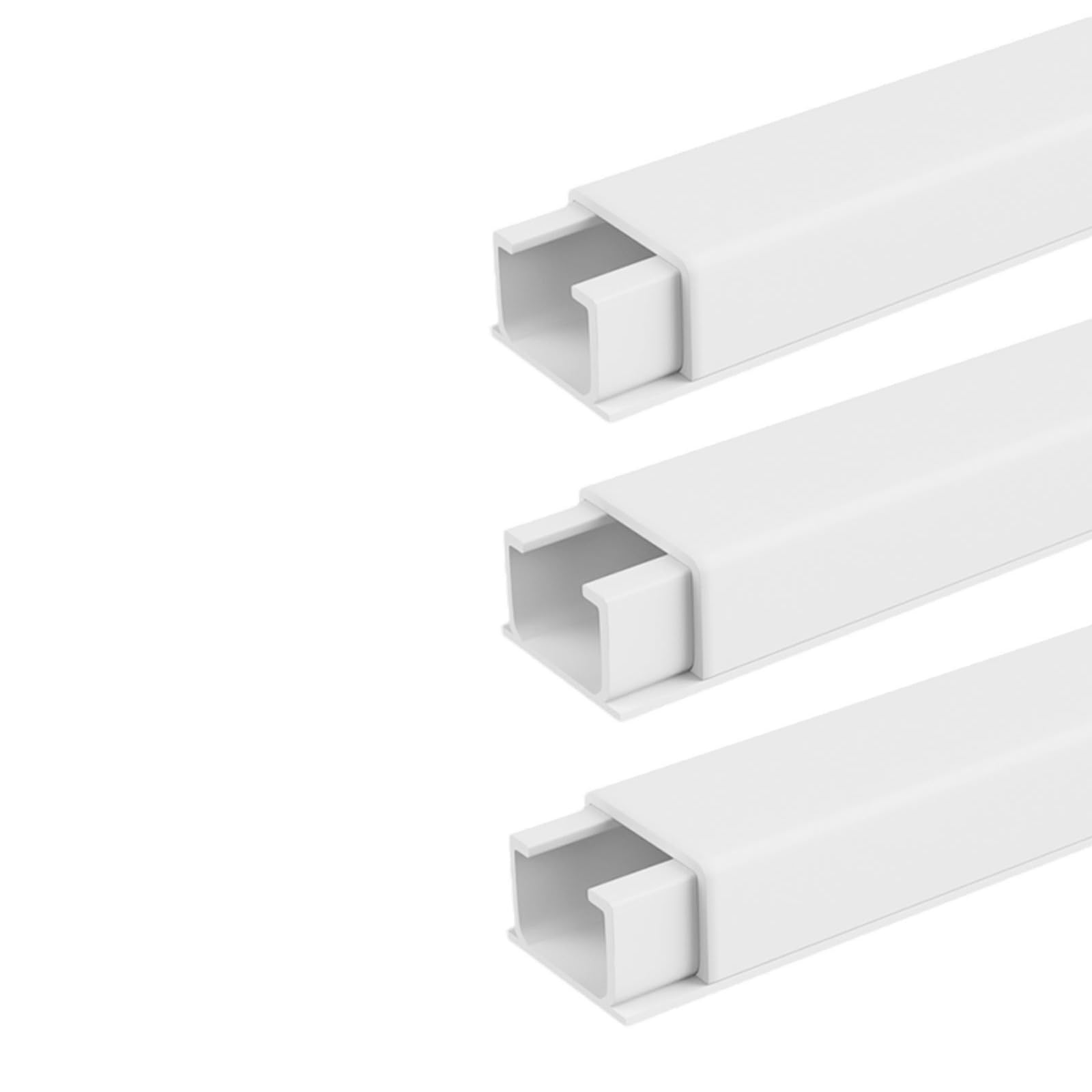 Gestión de cables, Canaletas for cables eléctricos, Canaletas, Canaletas for cables de caja cuadrada, Ocultador de cables autoadhesivo, Solución de gestión de cables de escritorio, 1 M x 3.(White,24*1