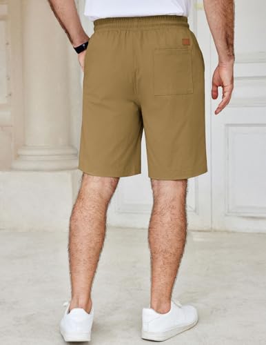 Short décontracté en coton homme été léger cordon taille élastique