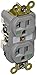 Hubbell HBL5362GYWR Weather Resistant Receptacle, Duplex, Straight Blade, HD Specification, 20 amp, 125V, Gray