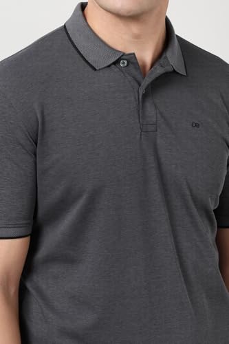 Image of Peter England Men's Cotton Blend Solid Polo T-Shirt | Everyday Wear | Fashionable & Breathable